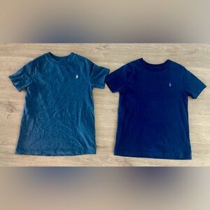 TWO (2) POLO Ralph Lauren Crewneck Boys’ T-Shirts, Blue, Size 6